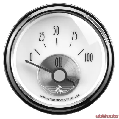 AutoMeter GAUGE; OIL PRESS; 2 1/16in.; 100PSI; ELEC; PRESTIGE PEARL - 2026