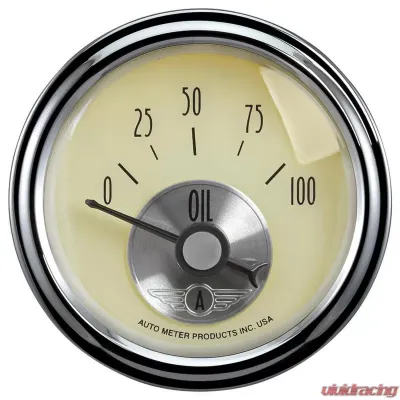AutoMeter GAUGE; OIL PRESS; 2 1/16in.; 100PSI; ELEC; PRESTIGE ANTQ. IVORY - 2027