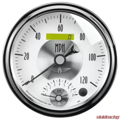 AutoMeter GAUGE; TACH/SPEEDO; 5in.; 120MPH/8K RPM; ELEC. PROGRAM.; PRESTIGE PEARL - 2095