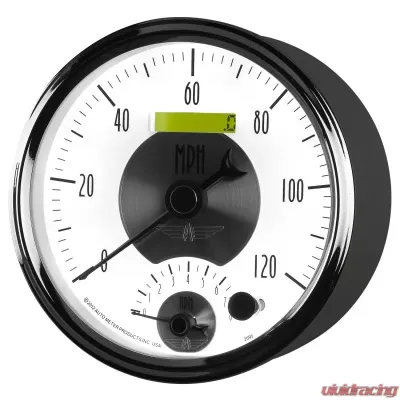 AutoMeter GAUGE; TACH/SPEEDO; 5in.; 120MPH/8K RPM; ELEC. PROGRAM.; PRESTIGE PEARL - 2095