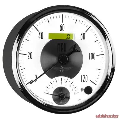 AutoMeter GAUGE; TACH/SPEEDO; 5in.; 120MPH/8K RPM; ELEC. PROGRAM.; PRESTIGE PEARL - 2095