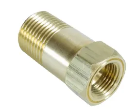 AutoMeter FITTING; ADAPTER; 1/2in. NPT MALE; EXTENSION; BRASS; FOR MECH. TEMP. GAUGE