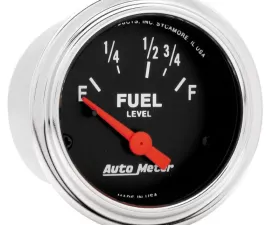 AutoMeter GAUGE; FUEL LEVEL; 2 1/16in.; 73OE TO 10OF; ELEC; TRADITIONAL CHROME