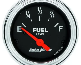 AutoMeter GAUGE; FUEL LEVEL; 2 1/16in.; 240OE TO 33OF; ELEC; TRADITIONAL CHROME