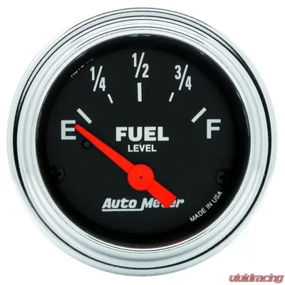 AutoMeter GAUGE; FUEL LEVEL; 2 1/16in.; 240OE TO 33OF; ELEC; TRADITIONAL CHROME - 2516