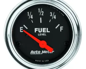 AutoMeter GAUGE; FUEL LEVEL; 2 1/16in.; 0OE TO 30OF; ELEC; TRADITIONAL CHROME