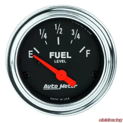 AutoMeter GAUGE; FUEL LEVEL; 2 1/16in.; 0OE TO 30OF; ELEC; TRADITIONAL CHROME - 2517