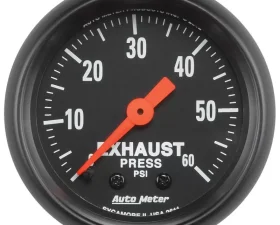 AutoMeter GAUGE; EXHAUST PRESS; 2 1/16in.; 60PSI; MECHANICAL; Z-SERIES