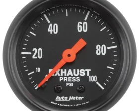 AutoMeter GAUGE; EXHAUST PRESS; 2 1/16in.; 100PSI; MECHANICAL; Z-SERIES