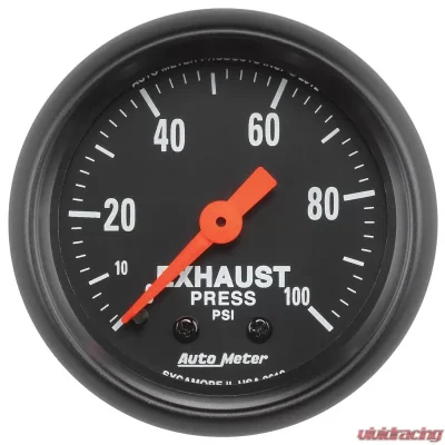 AutoMeter GAUGE; EXHAUST PRESS; 2 1/16in.; 100PSI; MECHANICAL; Z-SERIES - 2619