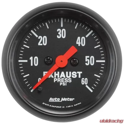 AutoMeter GAUGE; EXHAUST PRESS; 2 1/16in.; 60PSI; DIGITAL STEPPER MOTOR; Z-SERIES - 2672