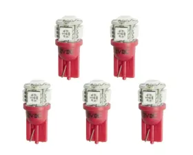 AutoMeter LED BULB; REPLACEMENT; T3 WEDGE; RED; 5 PACK