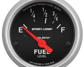 AutoMeter GAUGE; FUEL LEVEL; 2 1/16in.; 73OE TO 10OF; ELEC; SPORT-COMP