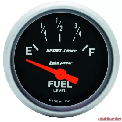 AutoMeter GAUGE; FUEL LEVEL; 2 1/16in.; 0OE TO 30OF; ELEC; SPORT-COMP - 3317