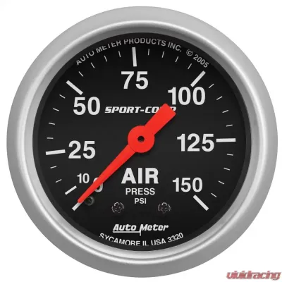 AutoMeter GAUGE; AIR PRESS; 2 1/16in.; 150PSI; MECHANICAL; SPORT-COMP - 3320