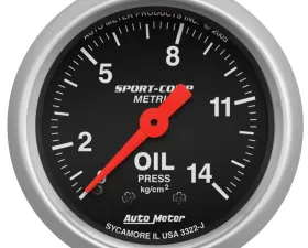 AutoMeter GAUGE; OIL PRESSURE; 2 1/16in.; 14KG/CM2; MECHANICAL; SPORT-COMP