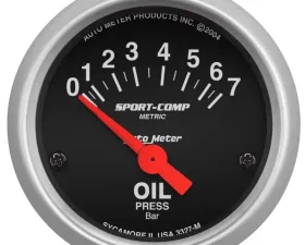 AutoMeter GAUGE; OIL PRESSURE; 2 1/16in.; 7 BAR; ELECTRIC; SPORT-COMP