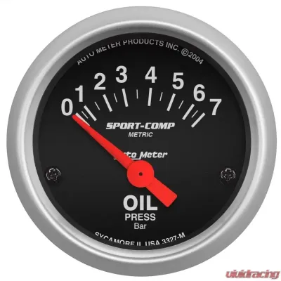 AutoMeter GAUGE; OIL PRESSURE; 2 1/16in.; 7 BAR; ELECTRIC; SPORT-COMP - 3327-M