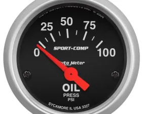 AutoMeter GAUGE; OIL PRESSURE; 2 1/16in.; 100PSI; ELECTRIC; SPORT-COMP