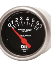 AutoMeter GAUGE; OIL PRESSURE; 2 1/16in.; 7 BAR; ELECTRIC; SPORT-COMP                                     - 3327-M - Image 2