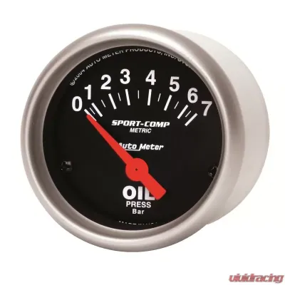 AutoMeter GAUGE; OIL PRESSURE; 2 1/16in.; 7 BAR; ELECTRIC; SPORT-COMP - 3327-M