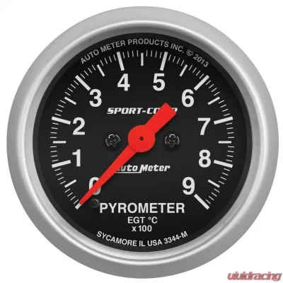 AutoMeter GAUGE; PYROMETER (EGT); 2 1/16in.; 900deg.C; DIGITAL STEPPER MOTOR; SPORT-COMP - 3344-M