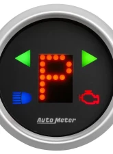 AutoMeter GAUGE; GEAR POS; 2 1/16in.; INCL INDICATORS; BLACK DIAL; RED LED; SILVER BEZEL                                     - 3359 - Image 2