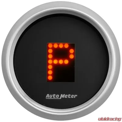 AutoMeter GAUGE; GEAR POS; 2 1/16in.; INCL INDICATORS; BLACK DIAL; RED LED; SILVER BEZEL - 3359