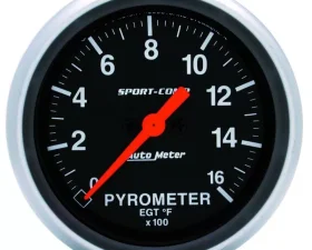 AutoMeter GAUGE; PYROMETER (EGT); 2 5/8in.; 1600deg.F; DIGITAL STEPPER MOTOR; SPORT-COMP