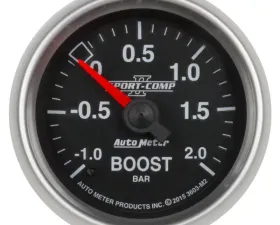 AutoMeter GAUGE; VAC/BOOST; 2 1/16in.;-1-+2 BAR; MECHANICAL; SPORT-COMP II