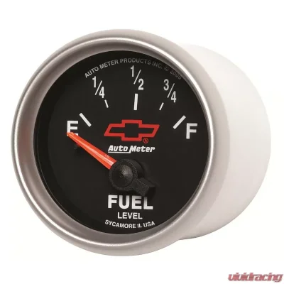 AutoMeter GAUGE; FUEL LEVEL; 2 1/16in.; 0OE TO 90OF; ELEC; CHEVY RED BOWTIE; BLACK - 3613-00406