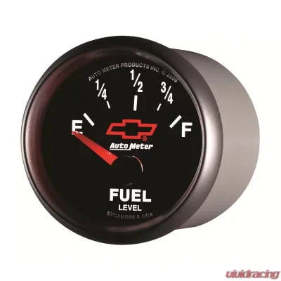 AutoMeter GAUGE; FUEL LEVEL; 2 1/16in.; 0OE TO 90OF; ELEC; CHEVY RED BOWTIE; BLACK - 3613-00406