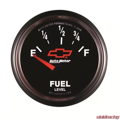 AutoMeter GAUGE; FUEL LEVEL; 2 1/16in.; 0OE TO 90OF; ELEC; CHEVY RED BOWTIE; BLACK - 3613-00406