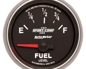 AutoMeter GAUGE; FUEL LEVEL; 2 1/16in.; 0OE TO 90OF; ELEC; SPORT-COMP II