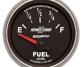 AutoMeter GAUGE; FUEL LEVEL; 2 1/16in.; 240OE TO 33OF; ELEC; SPORT-COMP II