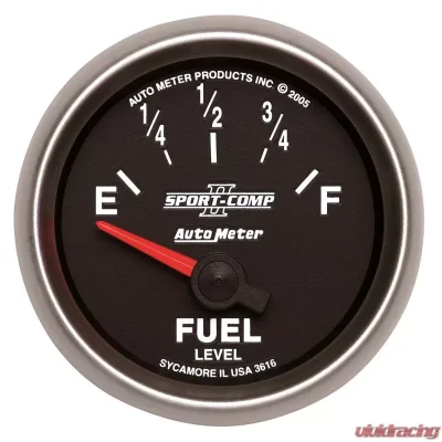 AutoMeter GAUGE; FUEL LEVEL; 2 1/16in.; 240OE TO 33OF; ELEC; SPORT-COMP II - 3616