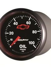 AutoMeter GAUGE; OIL PRESSURE; 2 1/16in.; 100PSI; MECHANICAL; CHEVY RED BOWTIE; BLACK                                     - 3621-00406 - Image 2