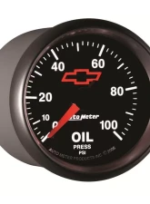 AutoMeter GAUGE; OIL PRESSURE; 2 1/16in.; 100PSI; MECHANICAL; CHEVY RED BOWTIE; BLACK                                     - 3621-00406 - Image 4
