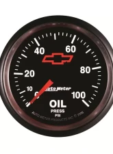 AutoMeter GAUGE; OIL PRESSURE; 2 1/16in.; 100PSI; MECHANICAL; CHEVY RED BOWTIE; BLACK                                     - 3621-00406 - Image 3