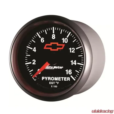 AutoMeter GAUGE; PYROMETER (EGT); 2 1/16in.; 1600deg.F; STEPPER MOTOR; CHEVY RED BOWTIE; B - 3644-00406