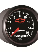 AutoMeter GAUGE; PYROMETER (EGT); 2 1/16in.; 1600deg.F; STEPPER MOTOR; CHEVY RED BOWTIE; B                                     - 3644-00406 - Image 4