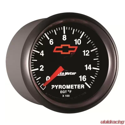 AutoMeter GAUGE; PYROMETER (EGT); 2 1/16in.; 1600deg.F; STEPPER MOTOR; CHEVY RED BOWTIE; B - 3644-00406