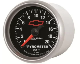 AutoMeter GAUGE; PYROMETER (EGT); 2 1/16in.; 2000deg.F; STEPPER MOTOR; CHEVY RED BOWTIE; B