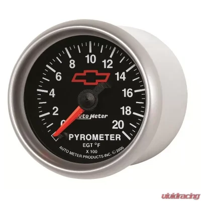 AutoMeter GAUGE; PYROMETER (EGT); 2 1/16in.; 2000deg.F; STEPPER MOTOR; CHEVY RED BOWTIE; B - 3645-00406