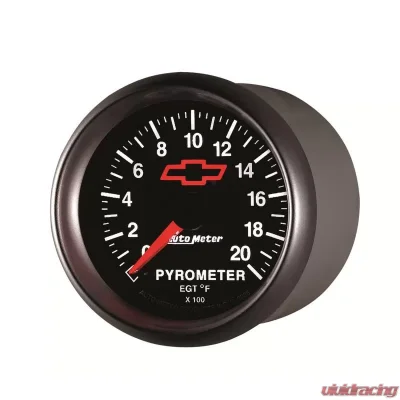 AutoMeter GAUGE; PYROMETER (EGT); 2 1/16in.; 2000deg.F; STEPPER MOTOR; CHEVY RED BOWTIE; B - 3645-00406