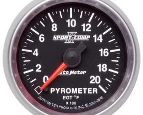 AutoMeter GAUGE; PYROMETER (EGT); 2 1/16IN.; 2000 F; DIGITAL STEPPER MOTOR; SPORT-COMP II