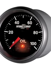AutoMeter GAUGE; OIL PRESS; 2 1/16in.; 100PSI; DIGITAL STPR MTR W/PK/WRN; SPORT-COMP II                                     - 3652 - Image 3