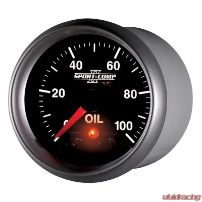 AutoMeter GAUGE; OIL PRESS; 2 1/16in.; 100PSI; DIGITAL STPR MTR W/PK/WRN; SPORT-COMP II - 3652