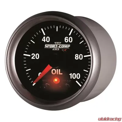 AutoMeter GAUGE; OIL PRESS; 2 1/16in.; 100PSI; DIGITAL STPR MTR W/PK/WRN; SPORT-COMP II - 3652