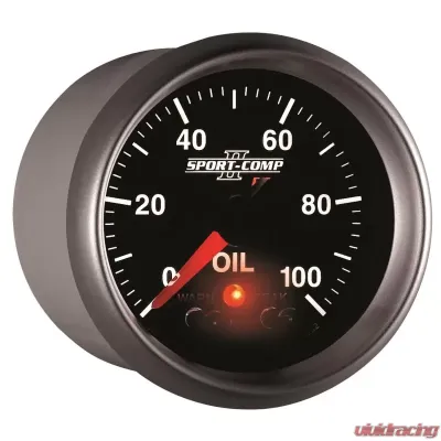 AutoMeter GAUGE; OIL PRESS; 2 1/16in.; 100PSI; DIGITAL STPR MTR W/PK/WRN; SPORT-COMP II - 3652